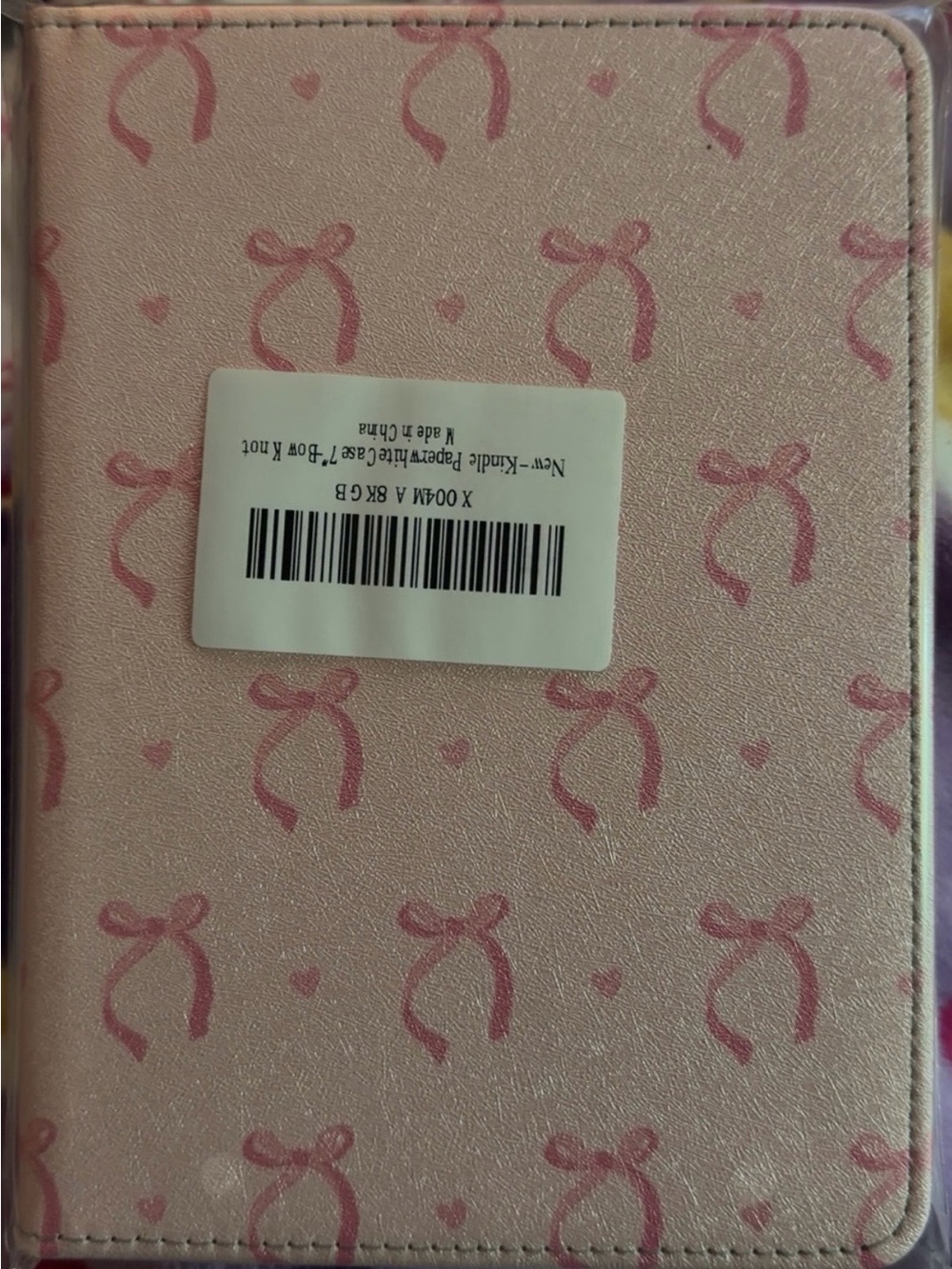 Pink Bow Pattern eBook Reader Cover Case - Picture 2 of 3